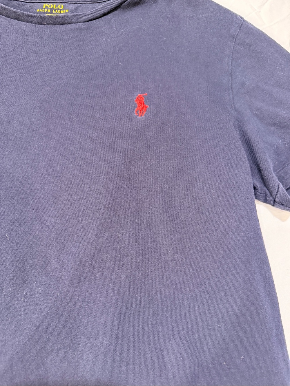 Polo by Ralph Lauren Navy T-Shirt with Yellow Logo Print - Picture 2 of 4